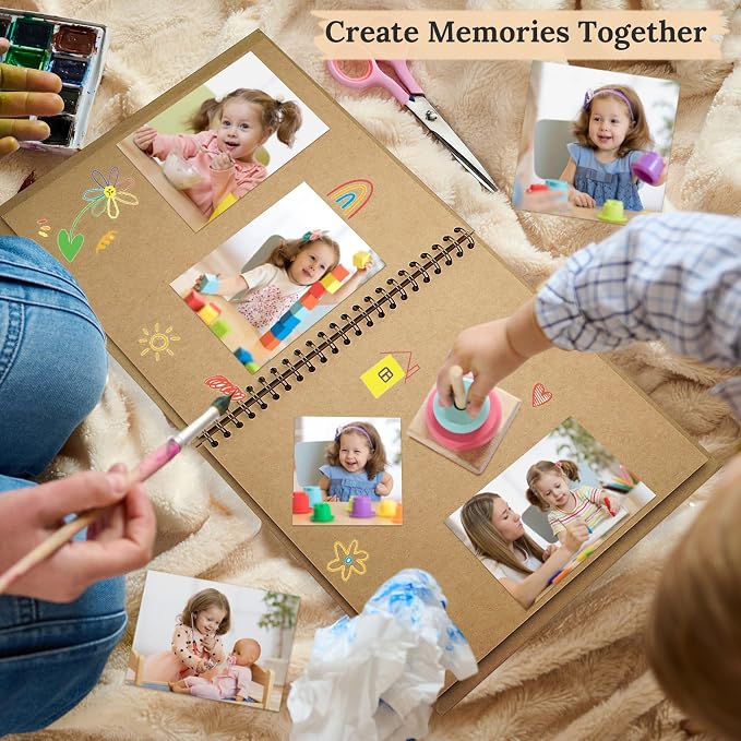 Scrapbook 10x10 Inch DIY Scrapbook Album Hardcover Kraft Paper 40 pages/20 - Image 3