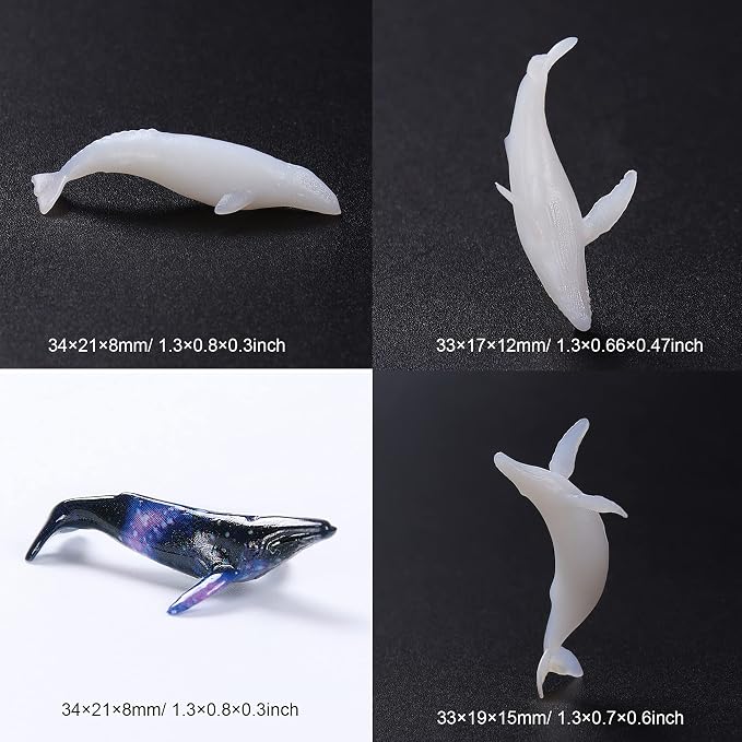 Woohome 20 PCS 3D Mini Jellyfish Mini Whale Resin Mould Filler Resin Casting - Image 6