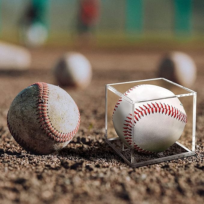 Baseball Display Case, 24 Pack Clear Acrylic Cube Holder Set | Dustproof Clear - Image 5