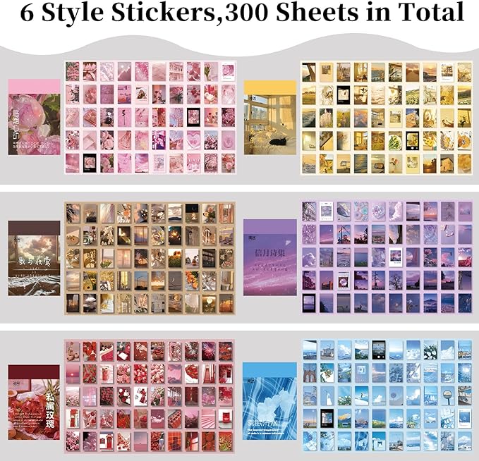 600 Pieces Washi Sticker Set, 12 Set Scrapbooking Diary Planner Album Diary - Image 3