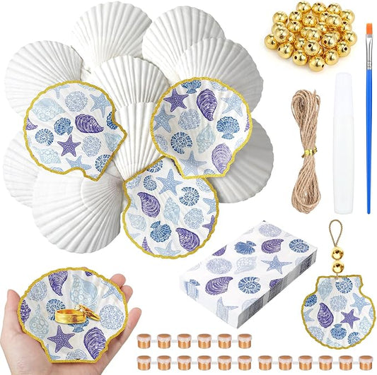 Gilprop 12 Pcs Large Scallop Pre-drilled Shells by Gilprop