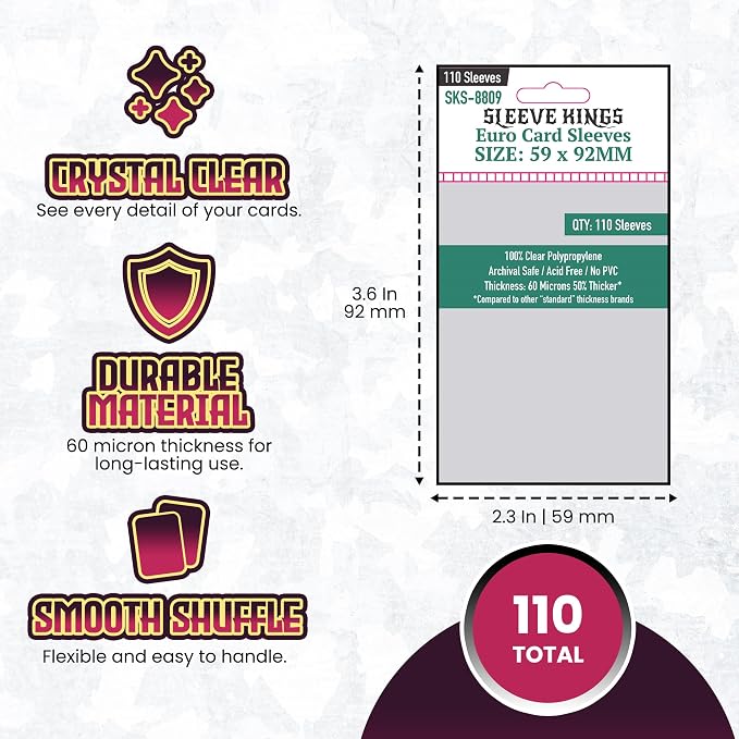 Sleeve Kings Standard Card Sleeves – 110 Count, Medium Euro Size, Compatible - Image 4