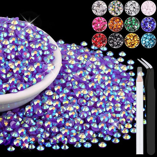 6000PCS 4mm Resin Jelly Rhinestones in Bulk, Bedazzling Flatback Crystals by BELLEBOOST