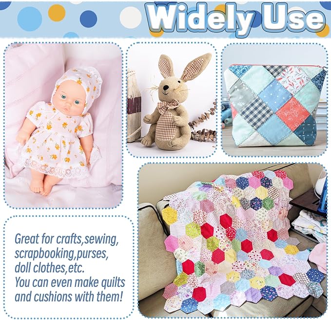 200 Pcs 4" x 4" Cotton Craft Fabric Bundle Squares, Sewing Scrapbooking - Image 5