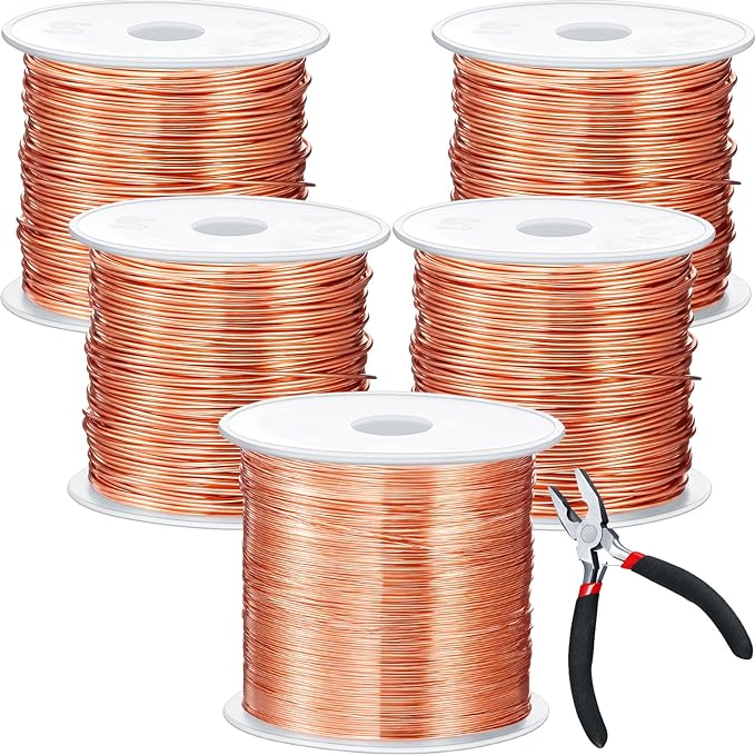 Funrous 5 Rolls 5 Size Jewelry Wire 18, 26 Gauge Copper Wire Kit Jewelry by Funrous