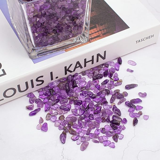 0.88 Lb Amethyst Crushed Stones Crystal Quartz Chips, Natural Tumbled Stones - Image 6
