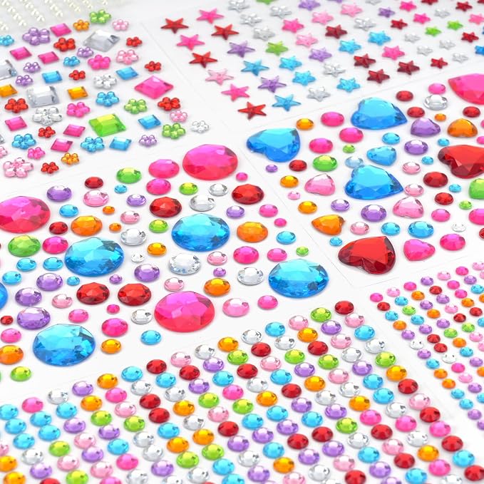 MMonDod 11 Sheets Gem Stickers, scrapbooking, card making, DIY decor, party by MMonDod
