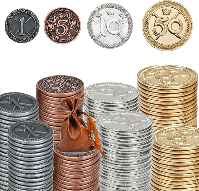 Metal Coin Set with Leather Organizer by Unknown