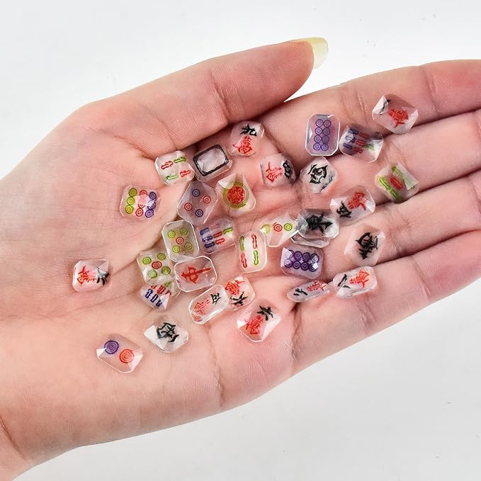 200 Pieces Tiny Mahjong for Dollhouse Miniatures Resin Things for Crafts Mini - Image 6