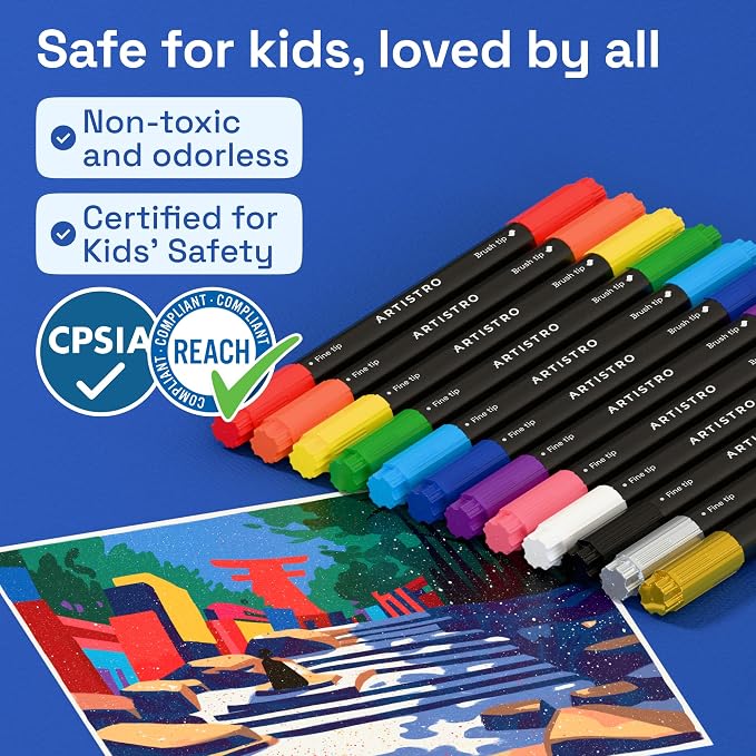 ARTISTRO 12 Acrylic Paint Markers - Image 8