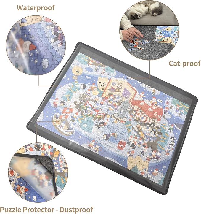 2000 Pieces Puzzle Board, 45.7x30.7 Felt Puzzle Storage Mat | Features a - Image 3