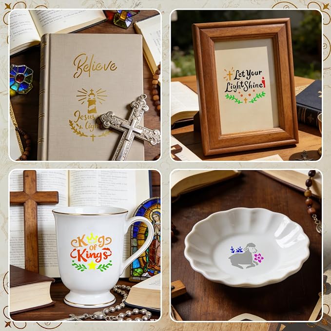 72 PCS 3x3 Inch Religion Christian Stencils - Image 5