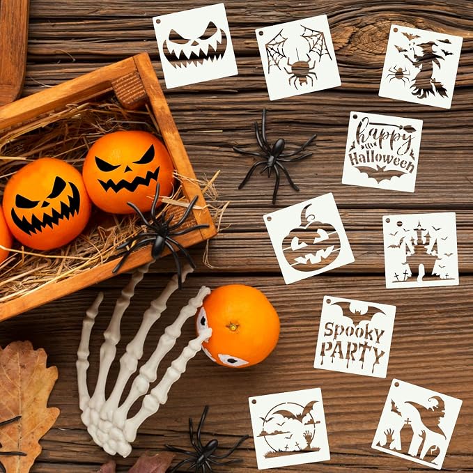 80 Pcs 3 x 3 Inch Halloween Stencils - Image 3