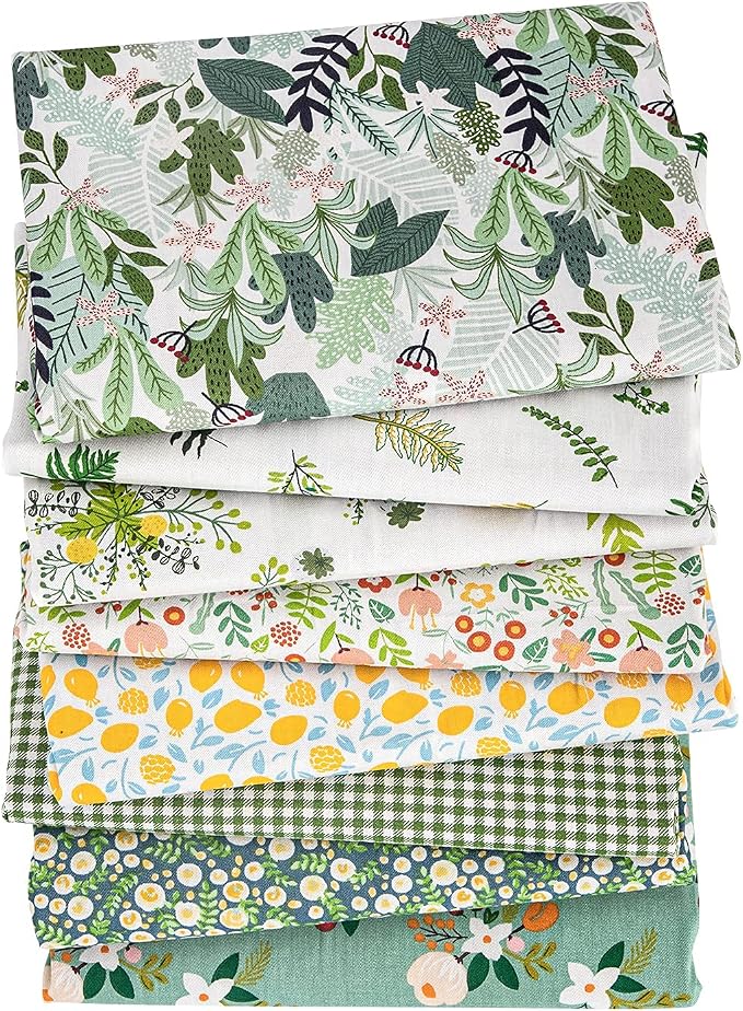 Aubliss 8pcs Fat Quarter Fabric Bundles 20'' x 20'' Cotton Craft Fabric Pre-Cut - Image 2