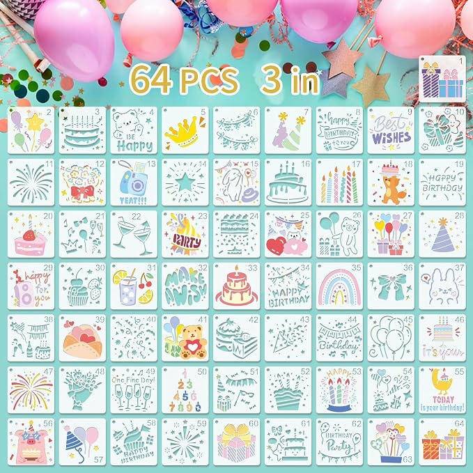 Birthday Stencils for Painting, Gifts & Party Decorations by Felixcraft-DIYDreamscape