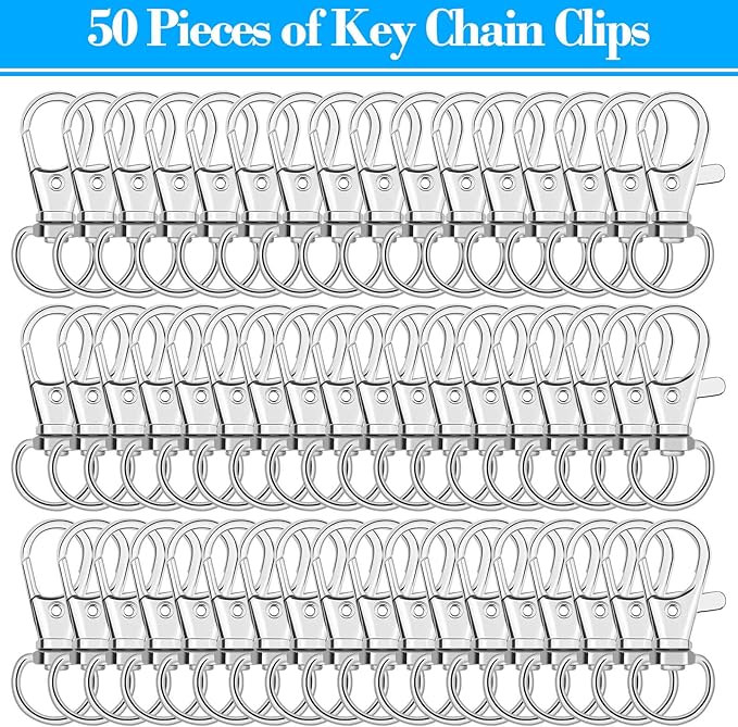 Anezus 100Pcs Key Chain Clip Hooks Swivel Lanyard Snap Hook Keychain Hooks - Image 7