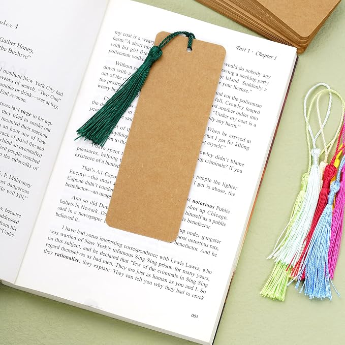 choyaxo 120 Pcs Kraft Paper Blank Bookmarks - Image 6