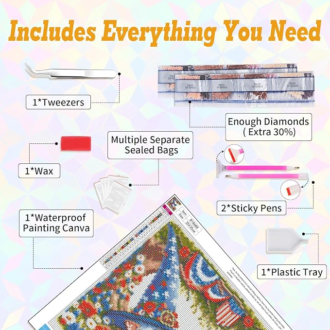 Gnome Diamond Art Kits for Adults Beginners 14x14 in, DIY Craft Gift | American - Image 6