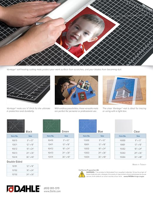 Dahle Vantage 10694 Premium Self-Healing Cutting Mat, 1/2" Grid, 5 Layers - Image 6