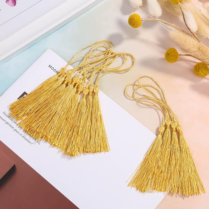 Bookmark Tassels Bulk, Cridoz 50Pcs Small Tassels Silky Handmade Soft Craft - Image 4