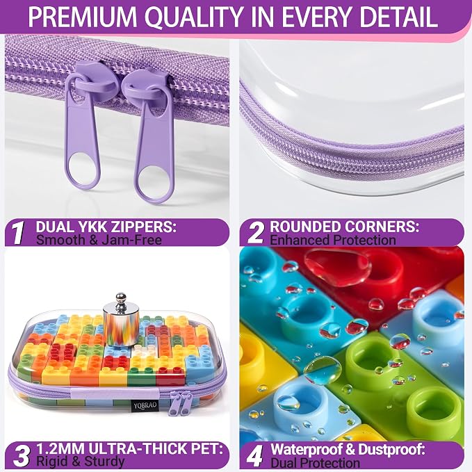 6 Pack Purple Clear Hard Shell Beauty Organizer, 1.2mm Heavy Duty Crush-Proof - Image 5
