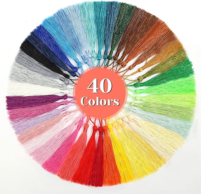 Bookmark Tassels Bulk, Cridoz 200Pcs Small Tassels Silky Handmade Soft Craft - Image 4
