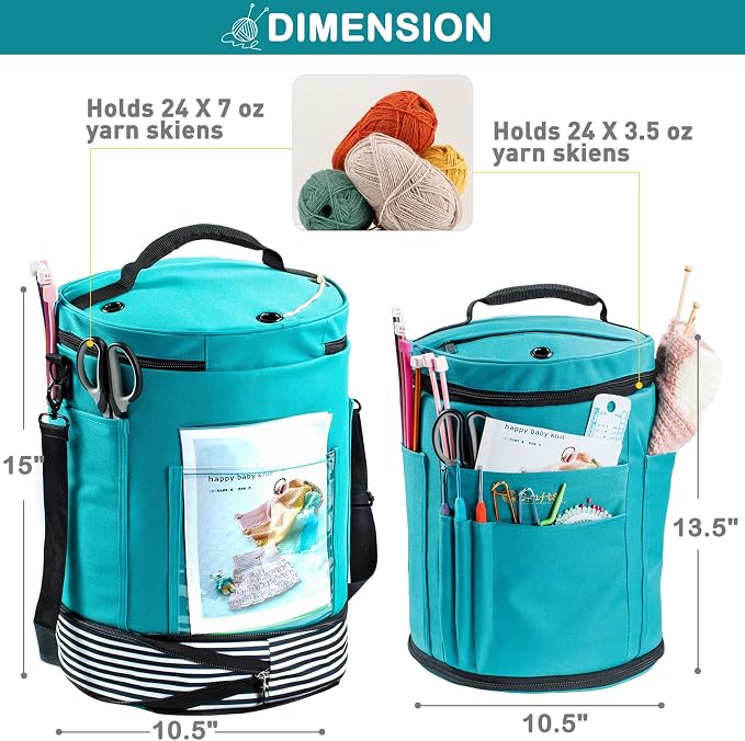 MYBAGZING Expandable Yarn Storage Organizer, Crochet Bag & Yarn Tote - Image 4