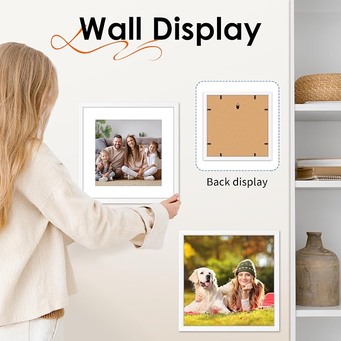 FIXSMITH 12x12 Picture Frame White Set of 2, Photo Frame - Image 5