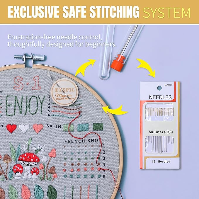 ETSPIL Embroidery Kit for Beginners, 4K Step-by-Step Video, Gift | 33 Stitches - Image 8