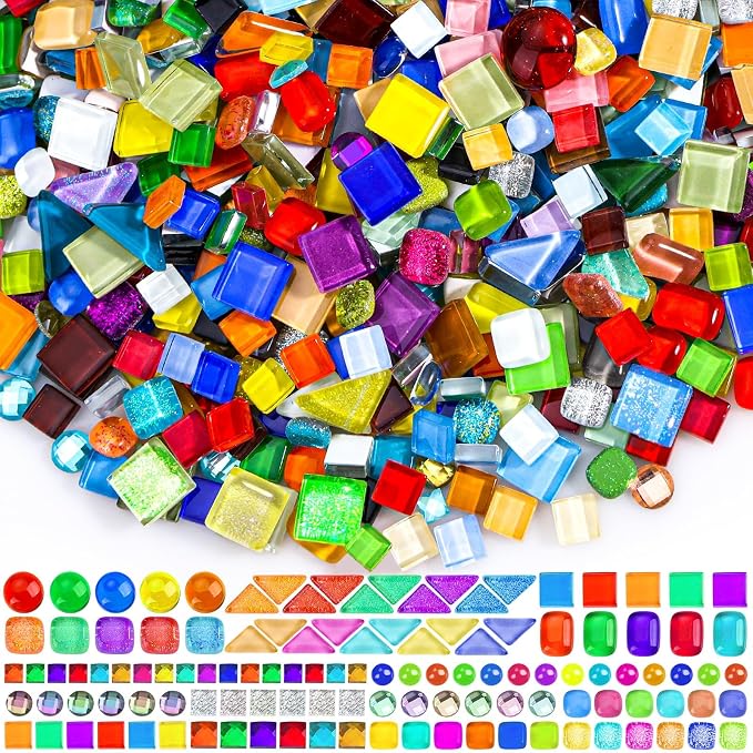 1000 Pcs Colorful Irregular Crystal Mosaic Tiles, 2.2lb Tiny Mosaic Tile DIY - Image 8