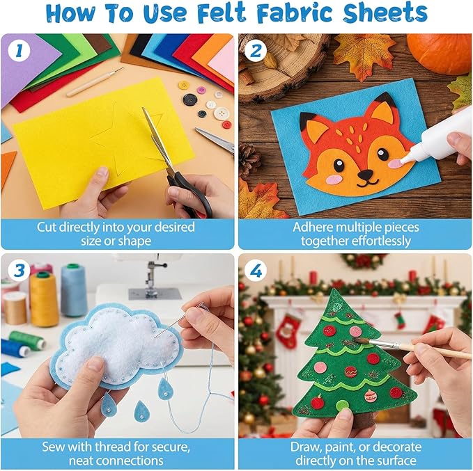 Kotay 12x8 Inch 40 Pcs Felt Sheets - Image 6