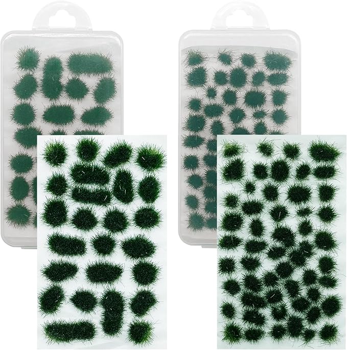 Woohome 78 PCS Static Grass Tuft 2 Size Model Grass Tufts Railway Artificial - Image 2