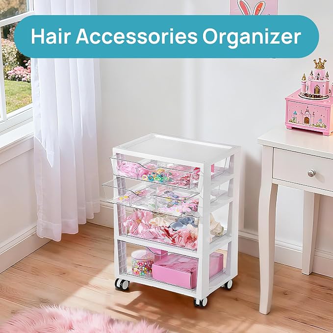 Vtopmart Plastic Drawer Storage Rolling Cart - Image 6