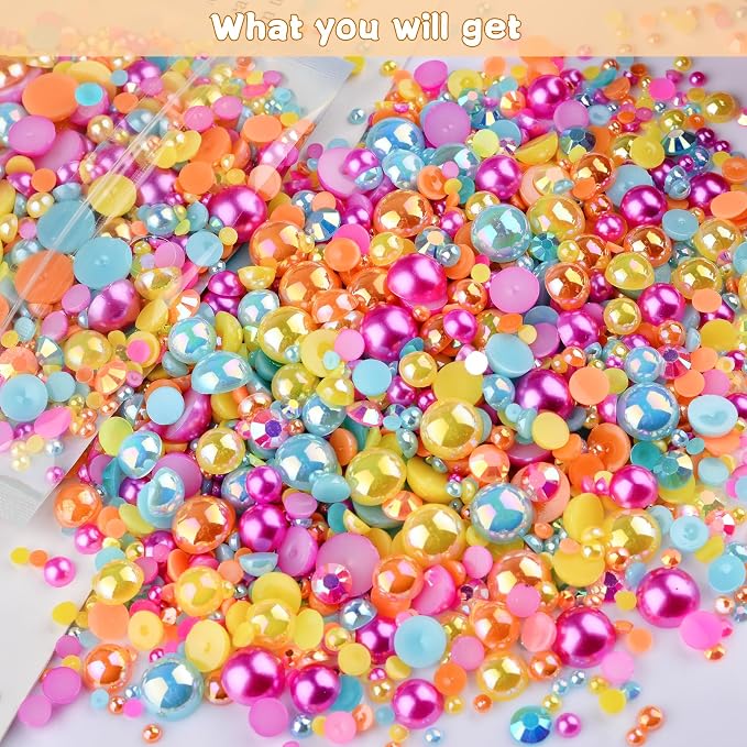 3900+ Pcs Rhinestones and Pearls Kit, 2-10mm Flatback Gems - Image 7