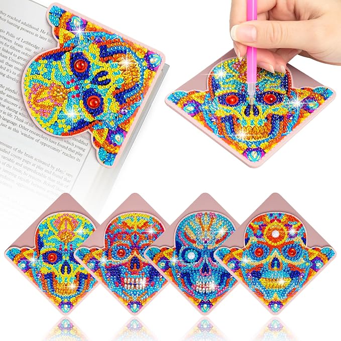WIVICO 4Pcs Diamond Painting Bookmarks, Diamond Pearl Art Kits by WIVICO