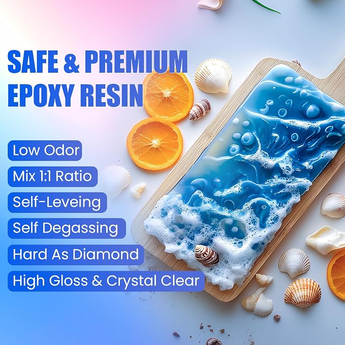 Epoxy Resin Kit, 64OZ Kit Crystal Clear Resin Epoxy, Bubble Free, No Yellowing - Image 4