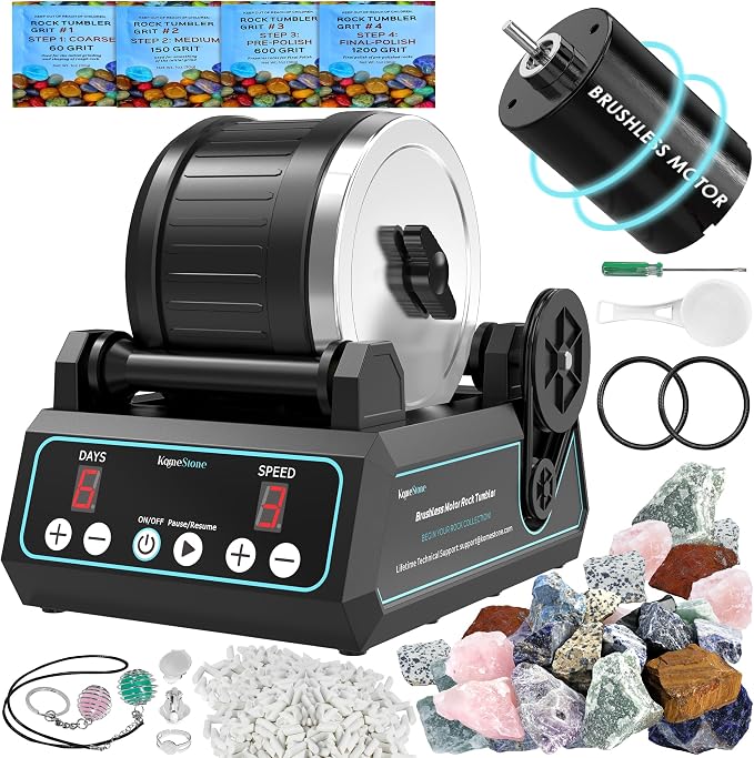 KomeStone K1 Pro Brushless Rock Tumbler Kit by ProfessionalRockTumblers