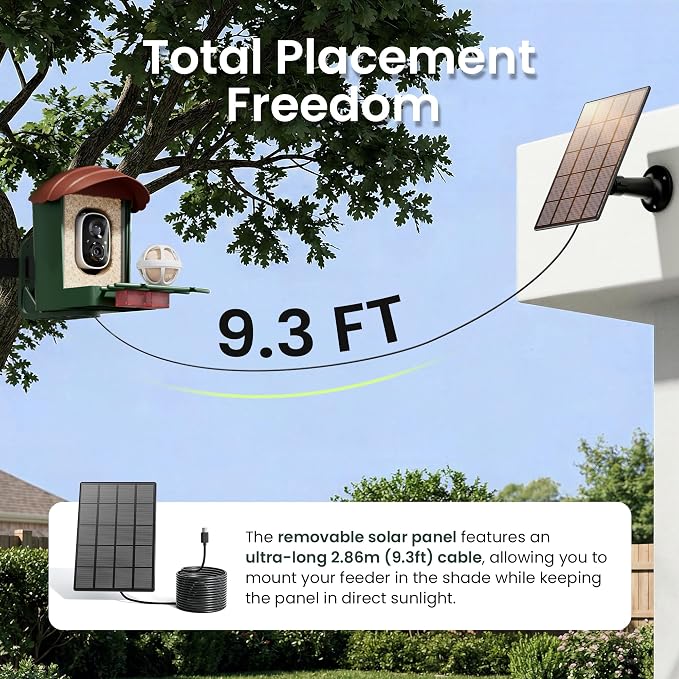 HEAPETS Bird Feeder with Camera Solar Powered, 3K HD Video, AI Bird Recognition - Image 5
