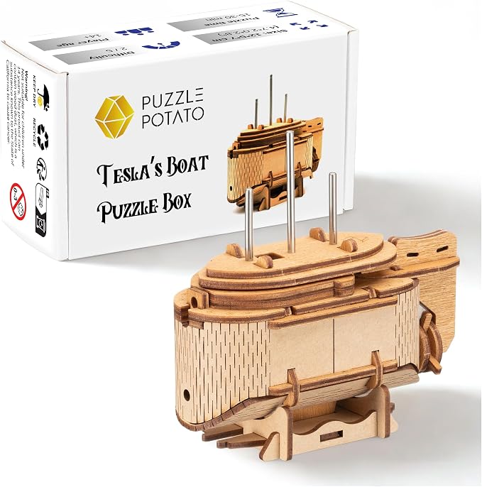 Tesla's Boat-Escape Room Game in a Box-Electronic Puzzle Box-Brain Teaser by PuzzlePotato