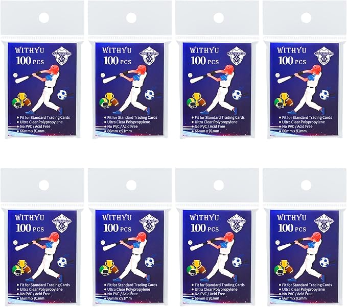 800 Pcs Soft Trading Card Sleeves, Top Loading Penny Card Sleeves by WITHYU