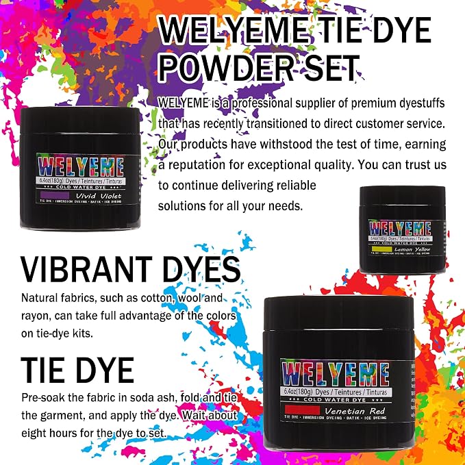 Cold Water Dye Turquoise, Tie Dye Powder, Fabric Dye Powder - Image 2