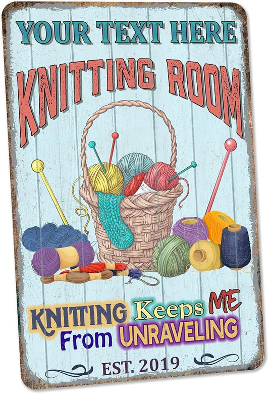 Personalized Knitting Room Sign Custom Sign Art Room Décor by ChicoCreekSigns