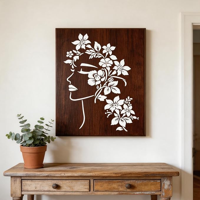 TIAMECH A4 Reusable Floral Woman Face Stencil - Image 4