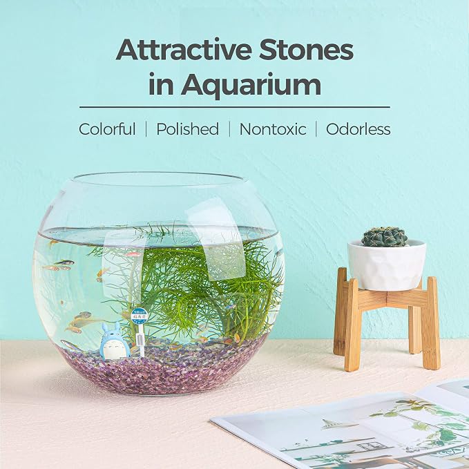 T4U Crystal Rocks for Aquarium, Amethyst Chips Pebbles for Plants 2 lb | - Image 6