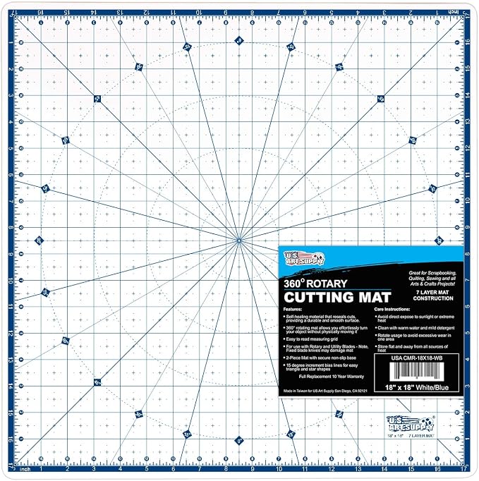 U.S. Art Supply 18" x 18" Self-Healing Cutting Mat 7-Ply by USArtSupply
