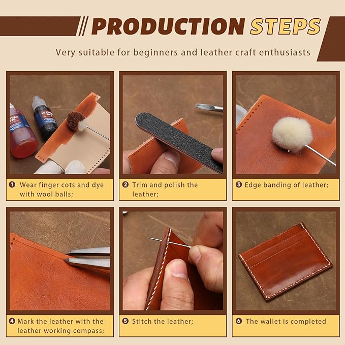 CBHGFEA 51-Piece Leather Working Kit: CBHGFEA Craft Tools Set - Image 4