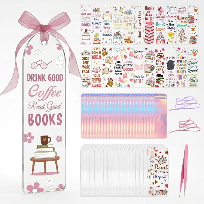 Acrylic Bookmark Blanks, 1.37x5.5 Clear Acrylic Bookmarks, UV DTF Decals by Qrhky