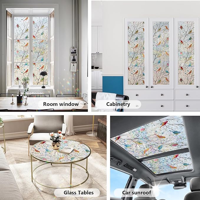 Ranzdn Window Privacy Film, Stained Glass, Static Cling, 23.6" x 78.7" | No - Image 4
