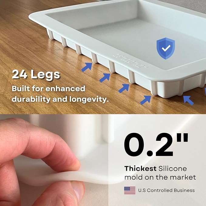 Alaskey® Large Premium Rectangular Resin Table Silicone Mold 16"x10" | Durable - Image 2