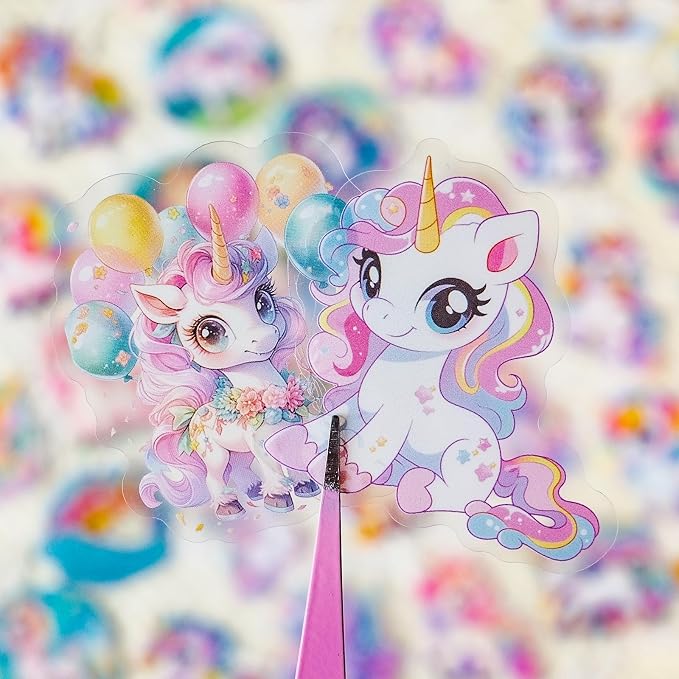50 Pcs Clear PET Unicorn Aesthetic Stickers - Image 3